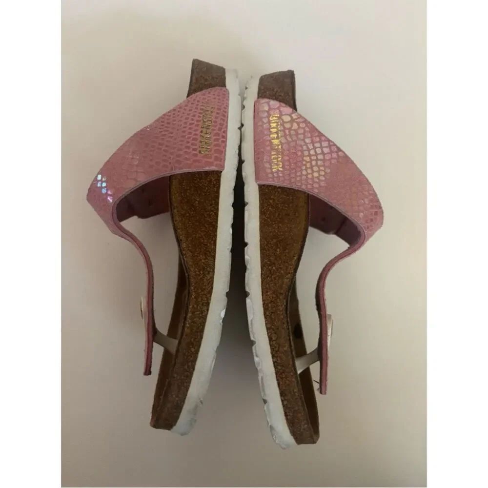 Birkenstock Pink Snake-Print Gizeh Thong Sandal Size 6 - Picture 8 of 8